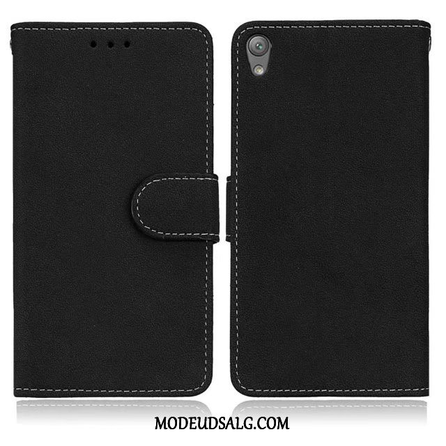 Sony Xperia E5 Etui Tegnebog Support Cover Nubuck Beskyttelse