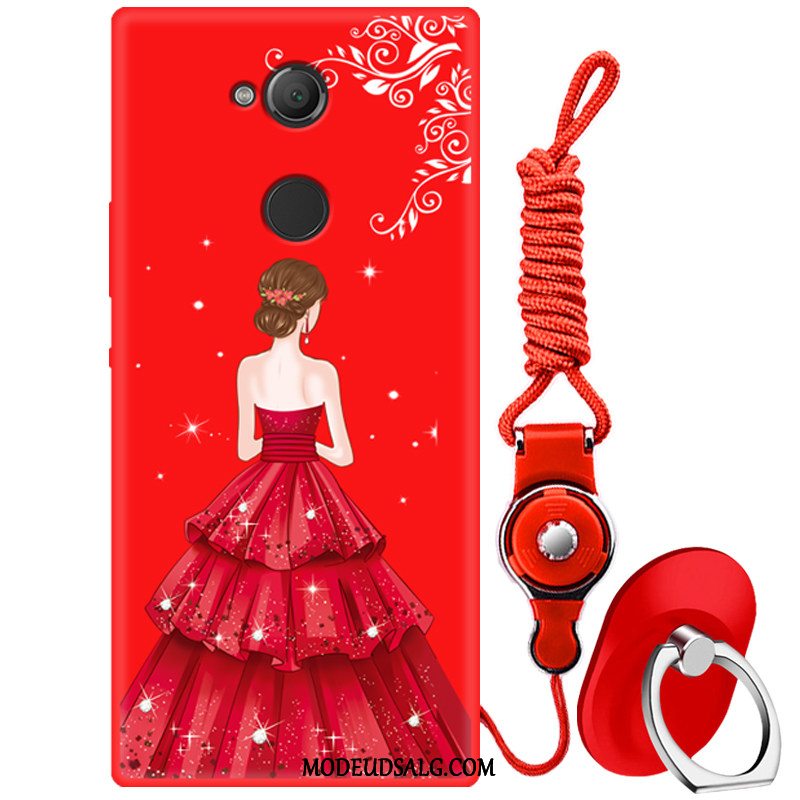 Sony Xperia L2 Etui Cover Blød Anti-fald Net Red Rød