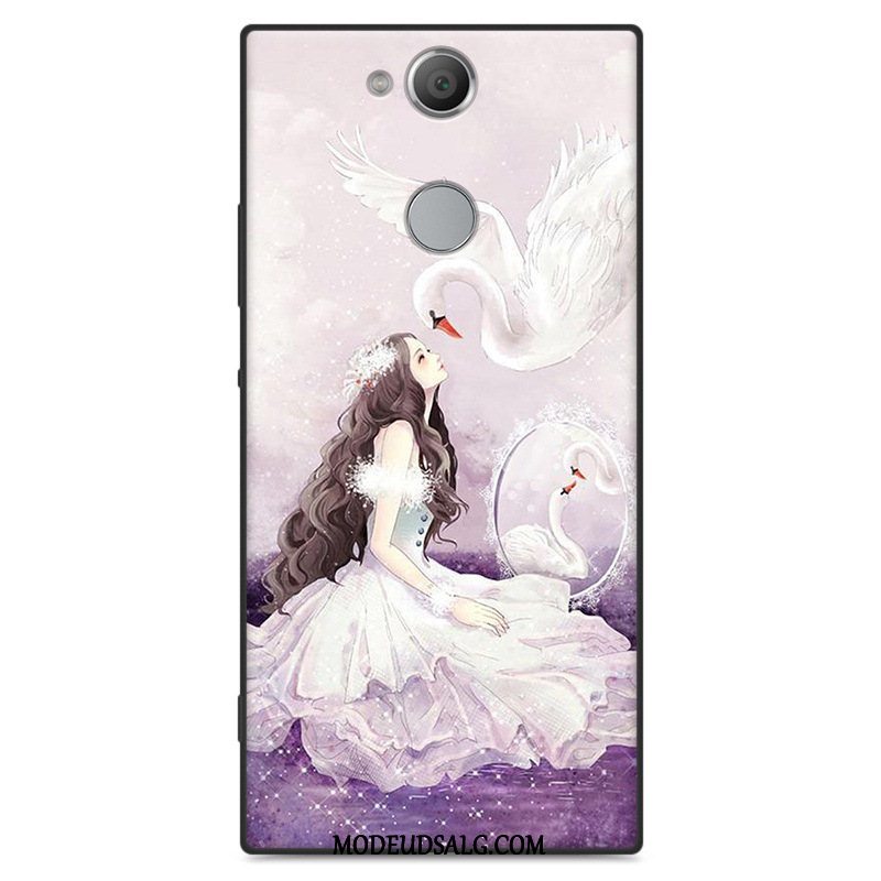 Sony Xperia L2 Etui Silikone Cover Beskyttelse Sort Cartoon