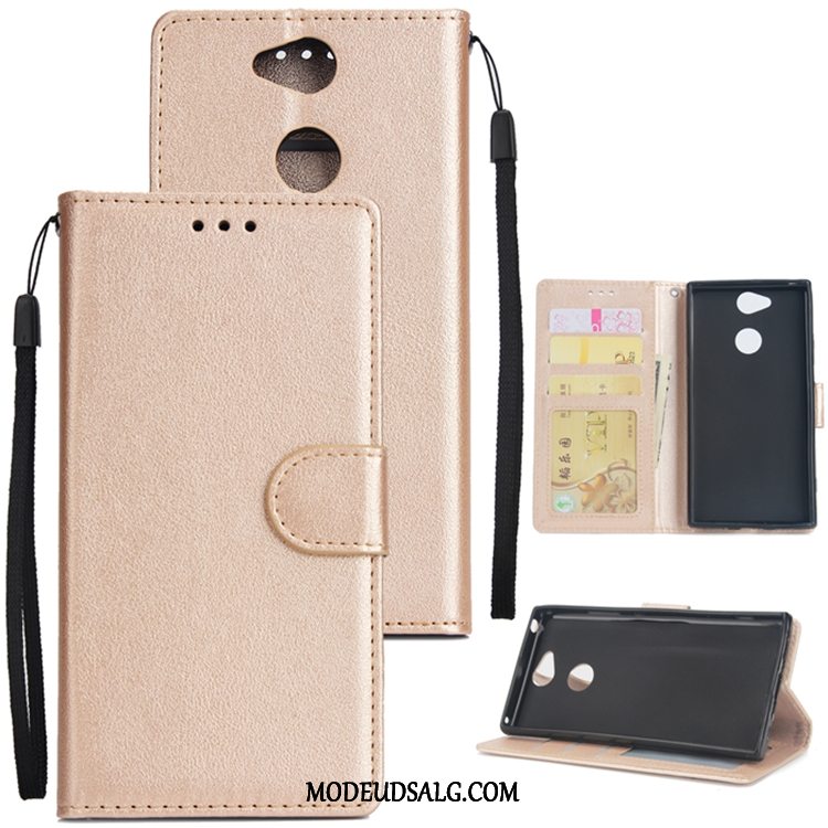 Sony Xperia Xa2 Etui / Cover Lædertaske Nubuck Tegnebog Rød Solid Farve