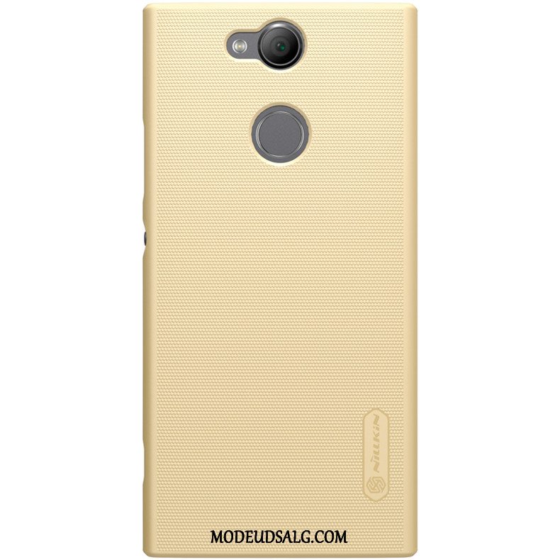 Sony Xperia Xa2 Etui Guld Beskyttelse Cover Hemming Nubuck