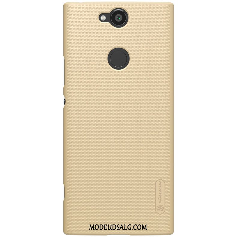 Sony Xperia Xa2 Plus Etui Cover Anti-fald Nubuck Guld Hård