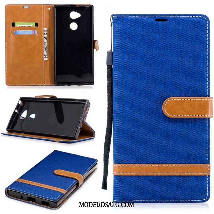 Sony Xperia Xa2 Ultra Etui Anti-fald Cover Denim Folio Beskyttelse