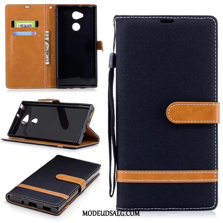 Sony Xperia Xa2 Ultra Etui Anti-fald Cover Denim Folio Beskyttelse