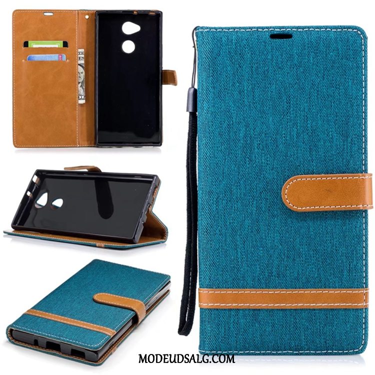 Sony Xperia Xa2 Ultra Etui Anti-fald Cover Denim Folio Beskyttelse