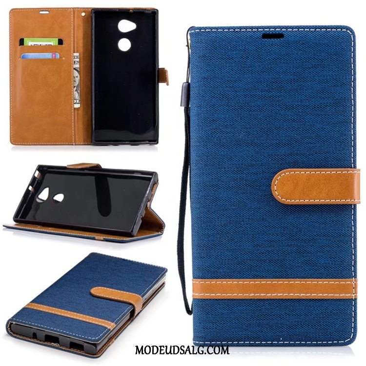 Sony Xperia Xa2 Ultra Etui Anti-fald Cover Denim Folio Beskyttelse