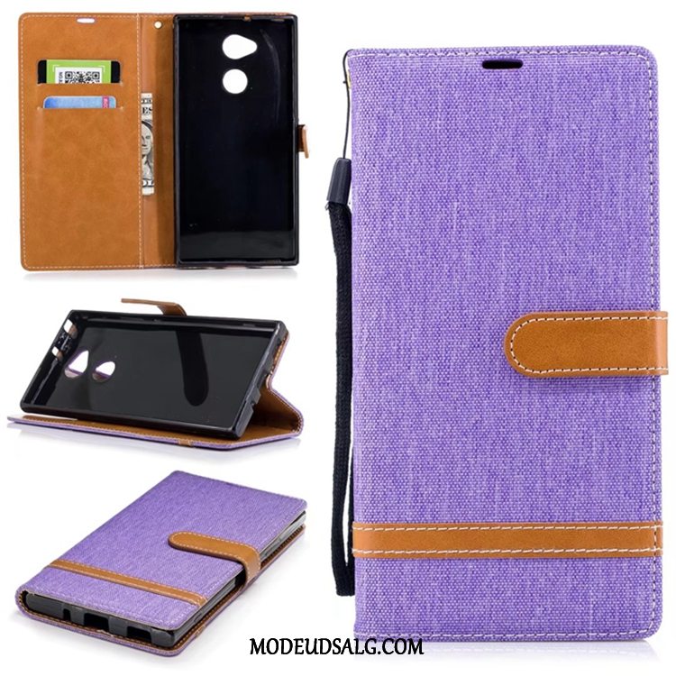 Sony Xperia Xa2 Ultra Etui Folio Denim Kort Support Anti-fald