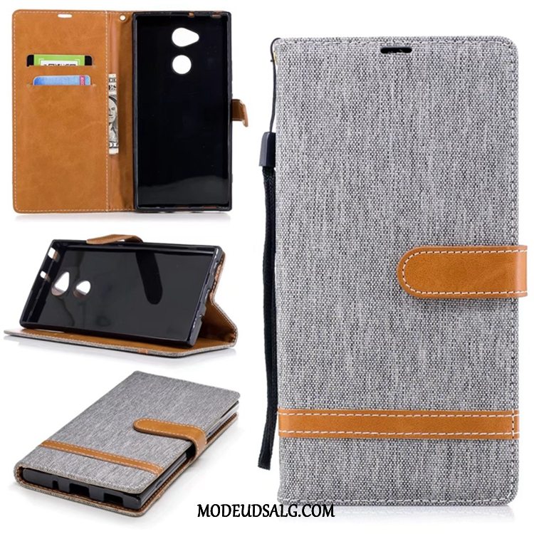 Sony Xperia Xa2 Ultra Etui Folio Denim Kort Support Anti-fald