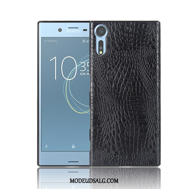 Sony Xperia Xz Etui Krokodille Mønster Cover Sort Blød Bagdæksel