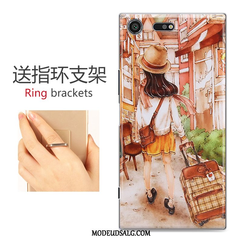 Sony Xperia Xz Premium Etui / Cover Relief Gul Cartoon Malet Smuk