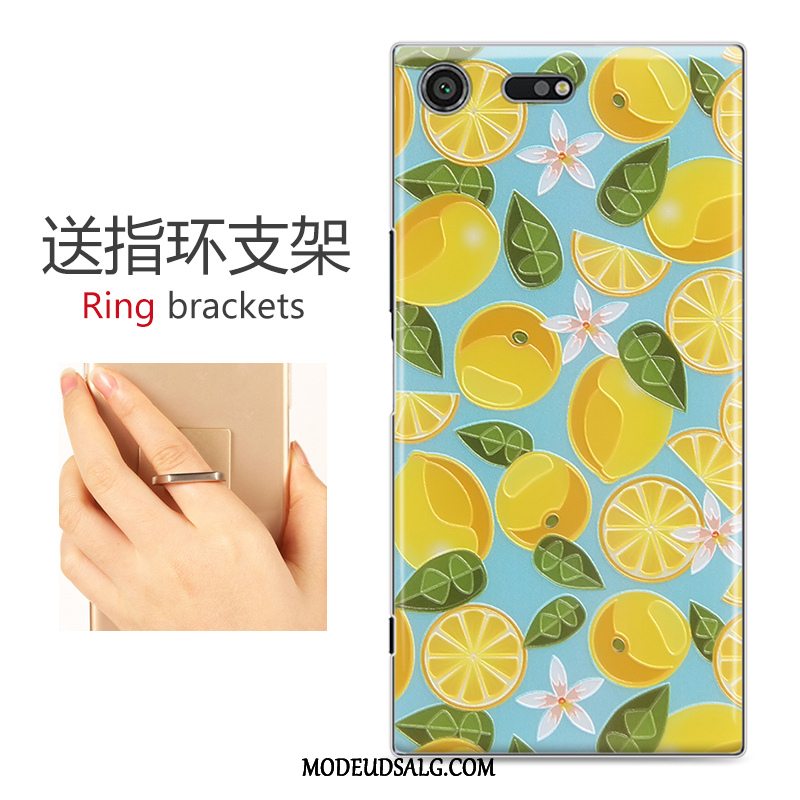 Sony Xperia Xz Premium Etui / Cover Relief Gul Cartoon Malet Smuk