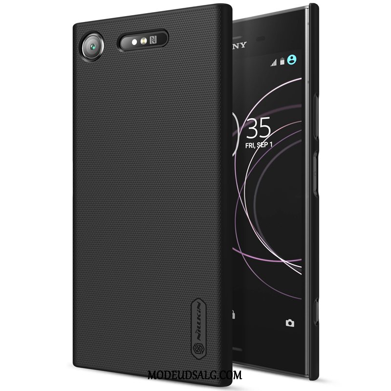 Sony Xperia Xz1 Etui / Cover Rød Beskyttelse Anti-fald Guld Nubuck