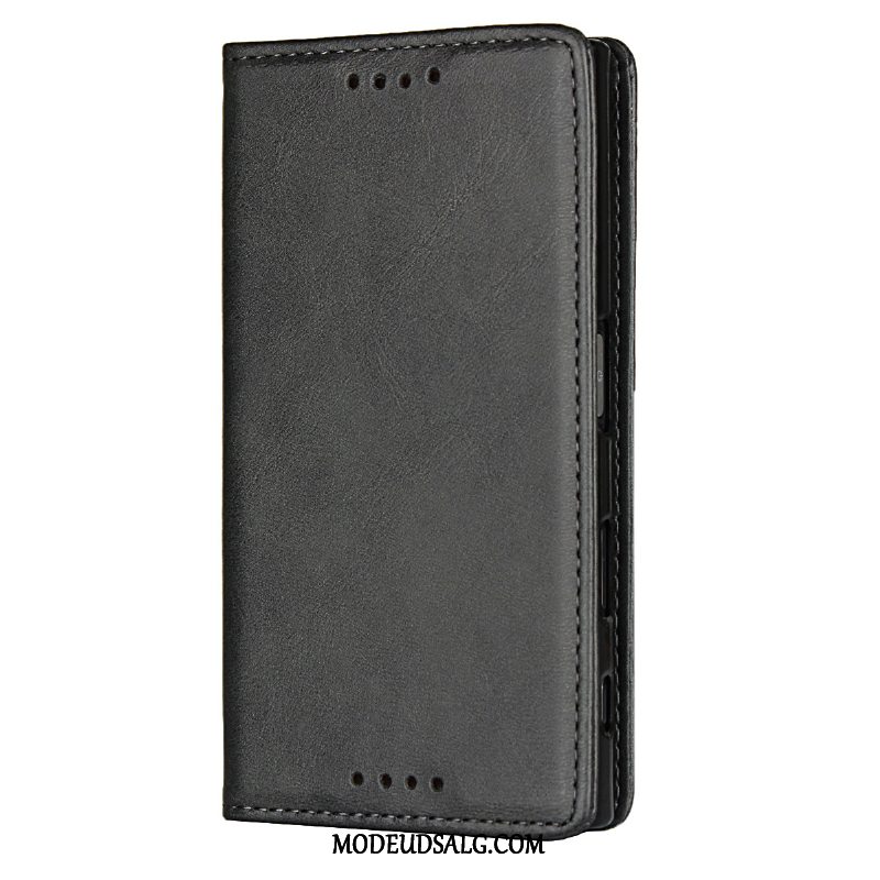 Sony Xperia Xz1 Etui / Cover Sort Lædertaske