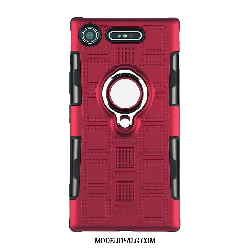 Sony Xperia Xz1 Etui Rød Pu Support Cover Ring