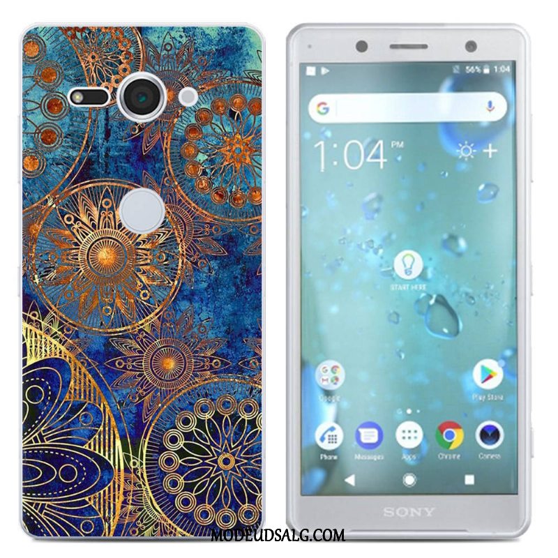 Sony Xperia Xz2 Compact Etui / Cover Anti-fald Malet Silikone-etui Blå