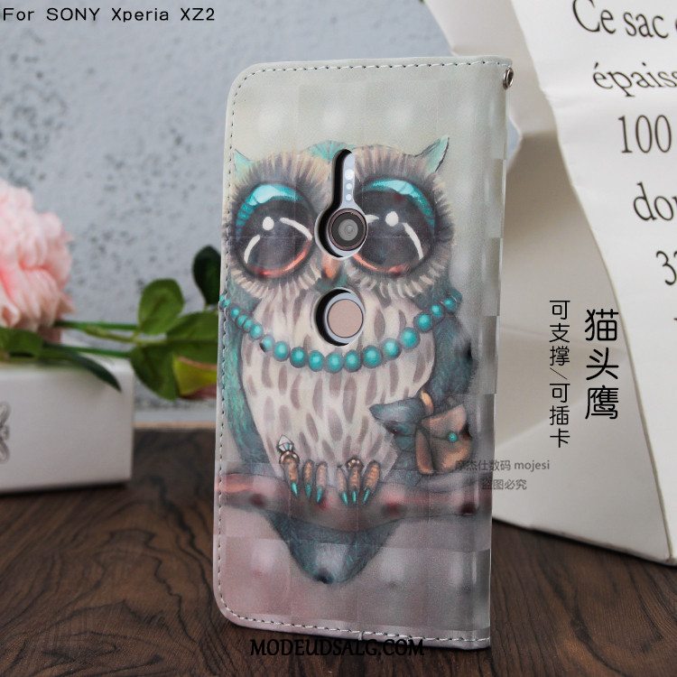 Sony Xperia Xz2 Etui Lædertaske Support Cover Blød Cartoon