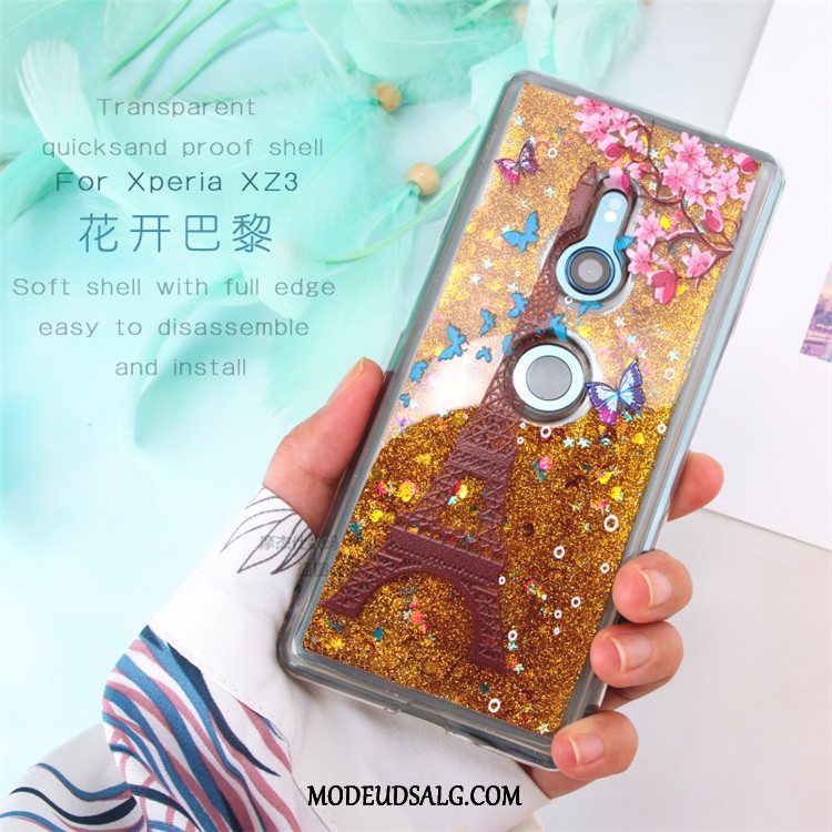 Sony Xperia Xz3 Etui Beskyttelse Lilla Cover Gennemsigtig Blød