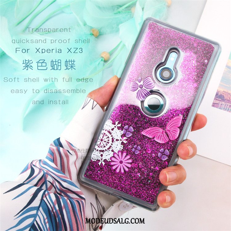 Sony Xperia Xz3 Etui Beskyttelse Lilla Cover Gennemsigtig Blød