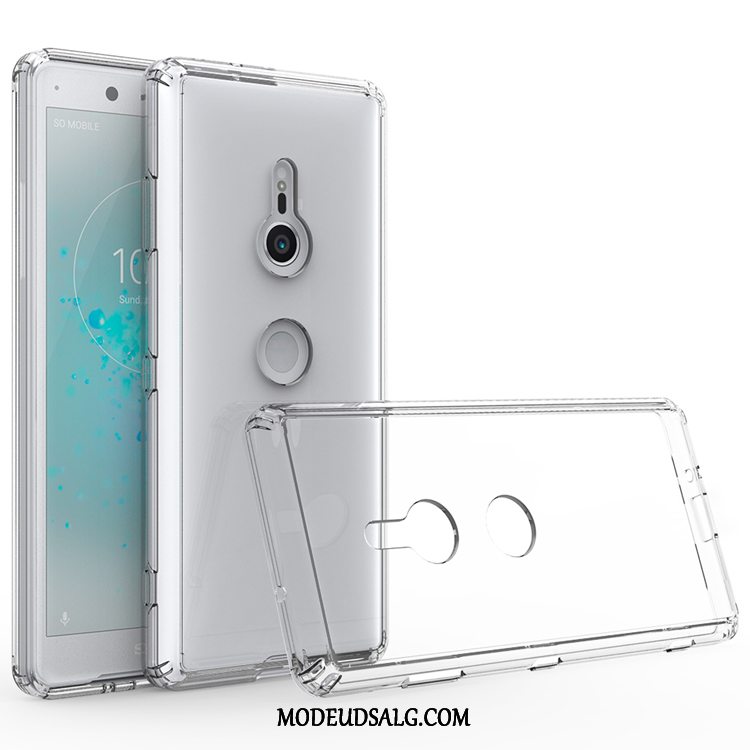 Sony Xperia Xz3 Etui / Cover Sort Ramme Europa Anti-fald Gennemsigtig