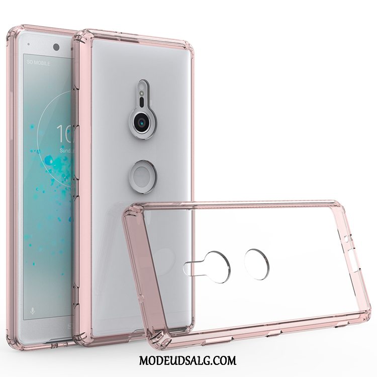 Sony Xperia Xz3 Etui / Cover Sort Ramme Europa Anti-fald Gennemsigtig