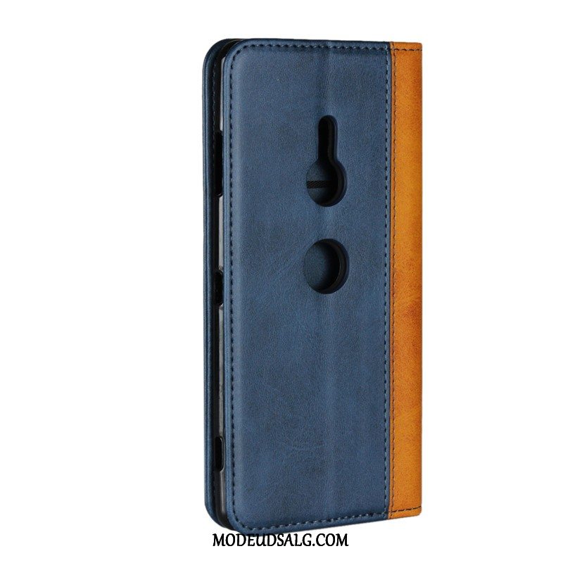 Sony Xperia Xz3 Etui Cow Cover Beskyttelse Lædertaske Sort