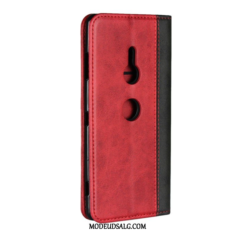 Sony Xperia Xz3 Etui Cow Cover Beskyttelse Lædertaske Sort