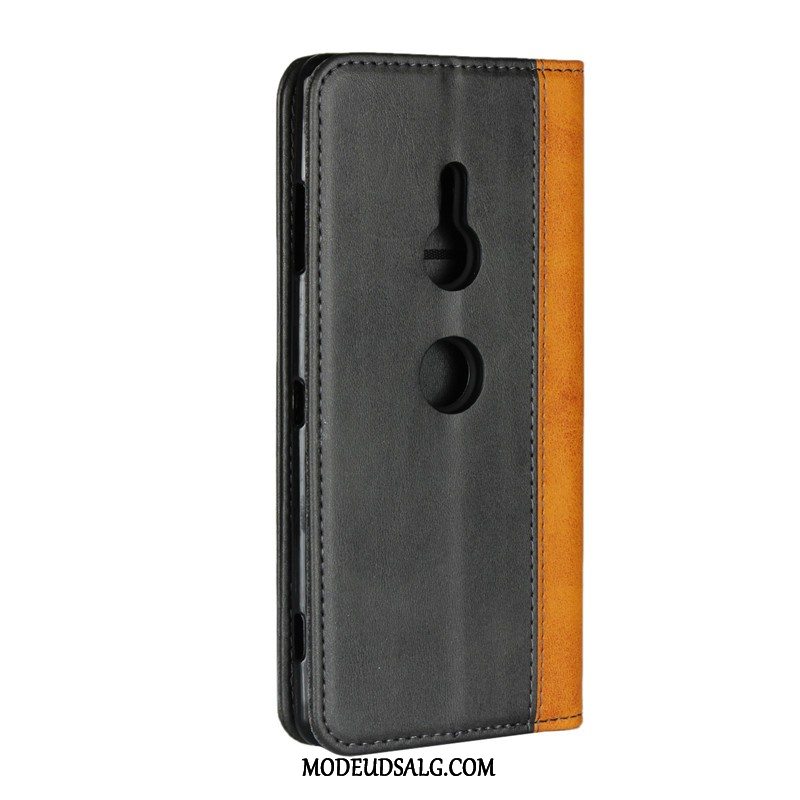 Sony Xperia Xz3 Etui Cow Cover Beskyttelse Lædertaske Sort