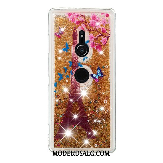 Sony Xperia Xz3 Etui Guld Quicksand Cartoon Cover Hængende Ornamenter