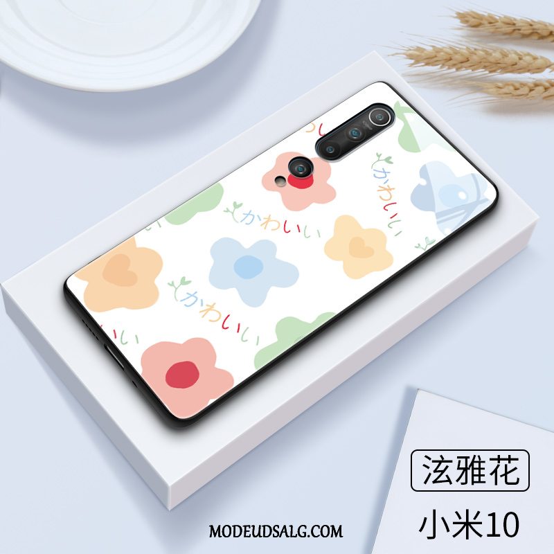 Xiaomi Mi 10 Etui Cartoon Glas Silikone Kat Smuk