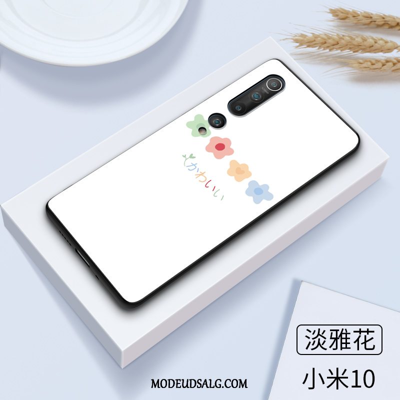 Xiaomi Mi 10 Etui Cartoon Glas Silikone Kat Smuk