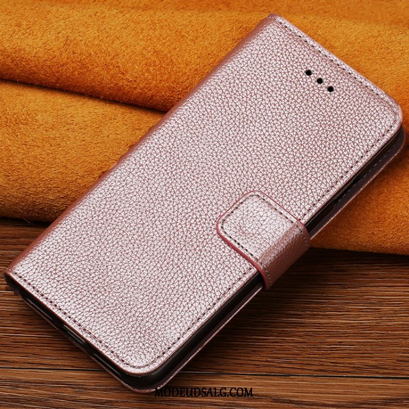 Xiaomi Mi 10 Pro Etui Cover Hængende Ornamenter Folio Ægte Læder Guld