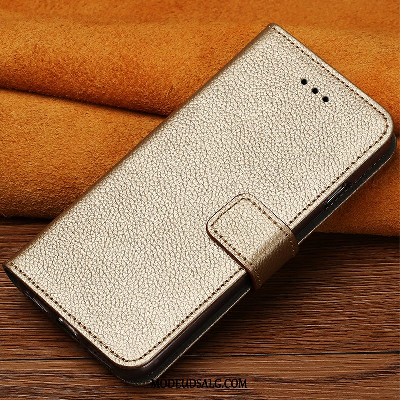 Xiaomi Mi 10 Pro Etui Cover Hængende Ornamenter Folio Ægte Læder Guld