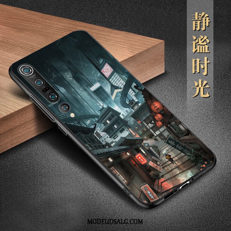 Xiaomi Mi 10 Pro Etui / Cover Nubuck Silikone Lille Sektion Anti-fald Blå