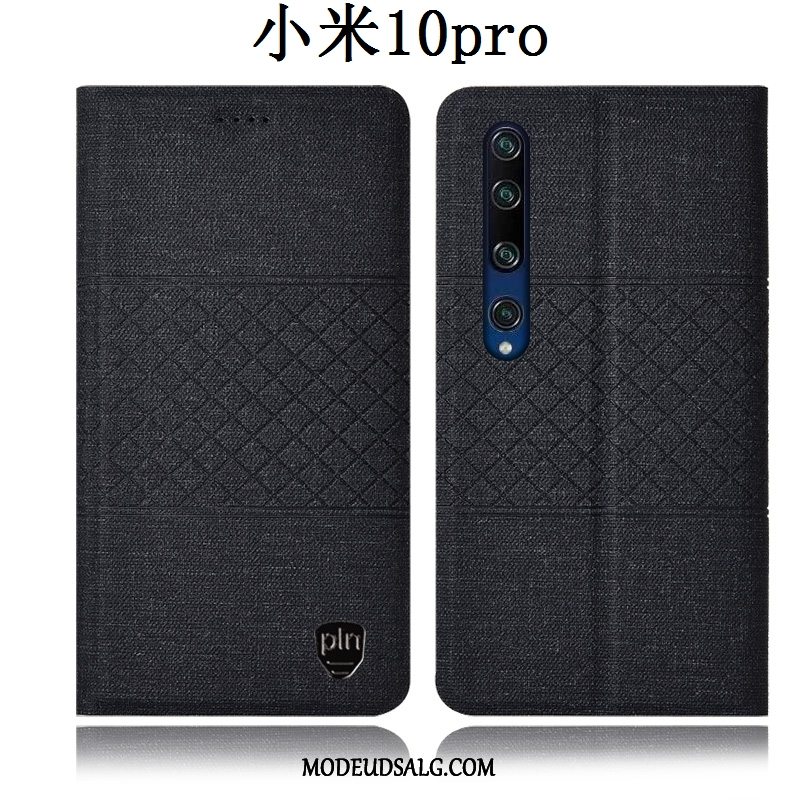 Xiaomi Mi 10 Pro Etui Folio Ungdom Lyserød Bomuld Og Linned Anti-fald