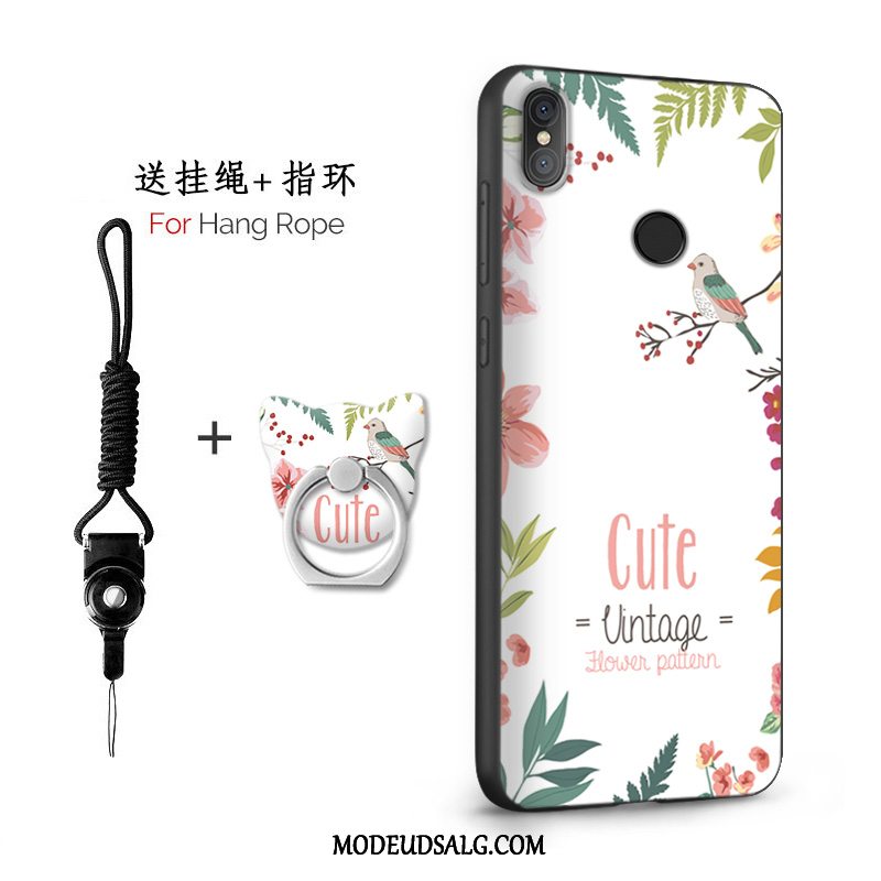 Xiaomi Mi 8 Etui Af Personlighed Nubuck Hvid Alt Inklusive Hængende Ornamenter