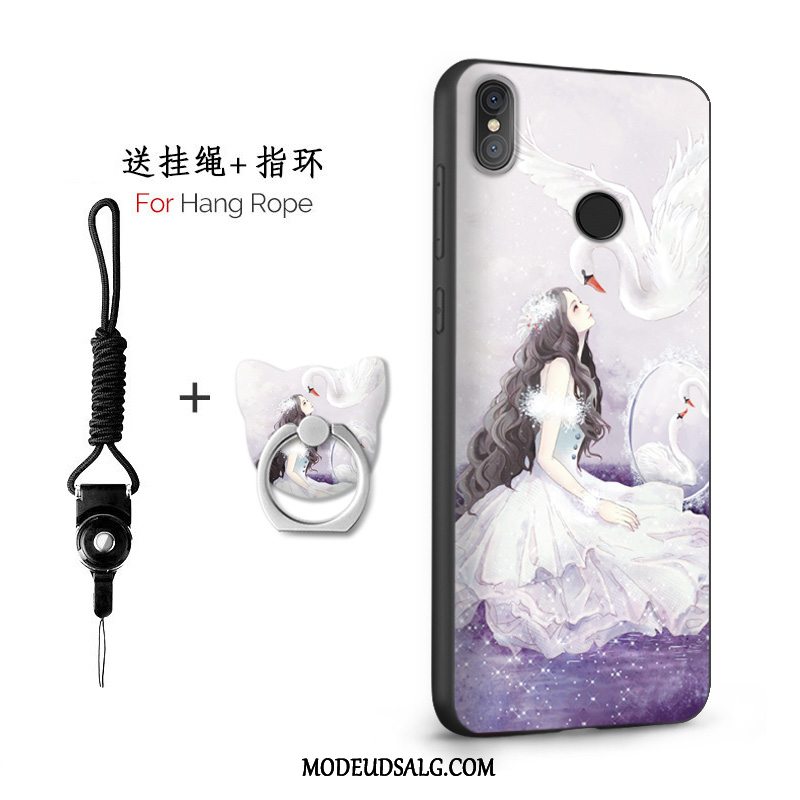 Xiaomi Mi 8 Etui Af Personlighed Nubuck Hvid Alt Inklusive Hængende Ornamenter