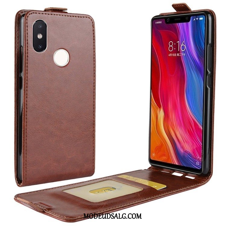 Xiaomi Mi 8 Etui / Cover Lædertaske Hvid Folio Lille Sektion