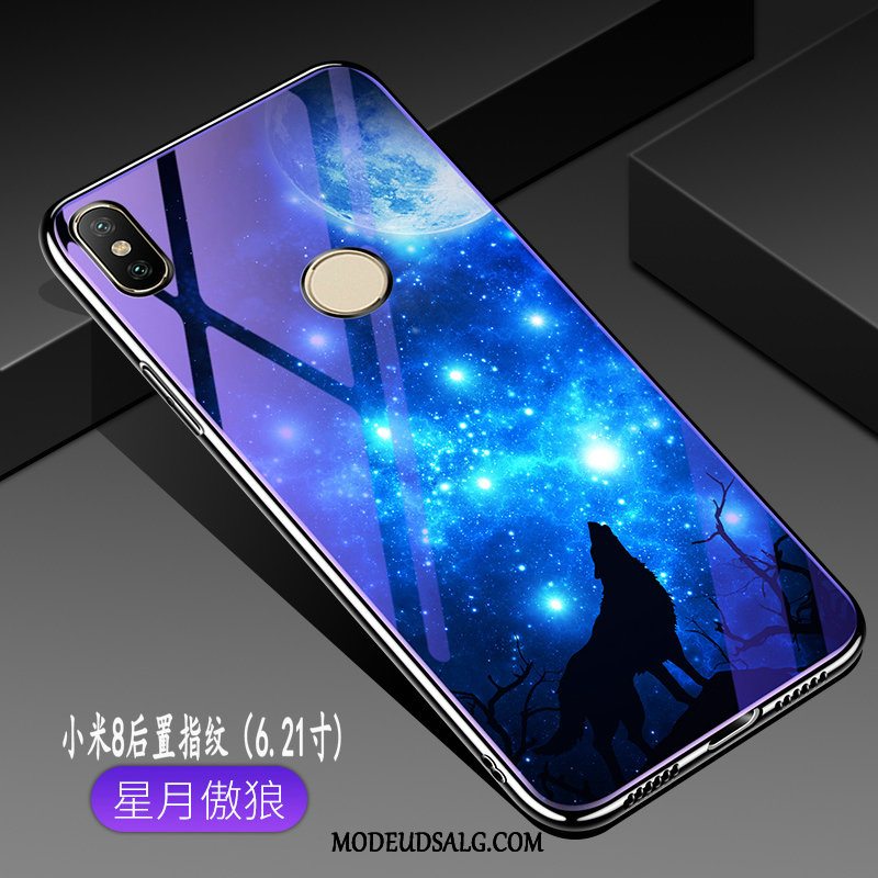 Xiaomi Mi 8 Etui Kreativ Mønster Anti-fald Beskyttelse Blå