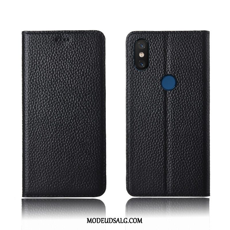 Xiaomi Mi 8 Etui Litchi Anti-fald Ny Lædertaske Ægte Læder