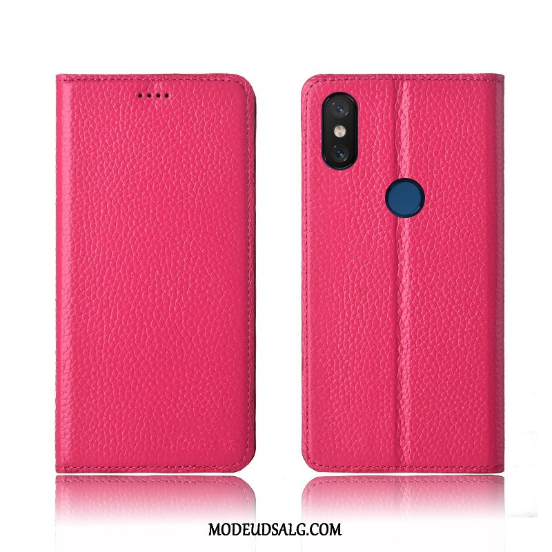 Xiaomi Mi 8 Etui Litchi Anti-fald Ny Lædertaske Ægte Læder