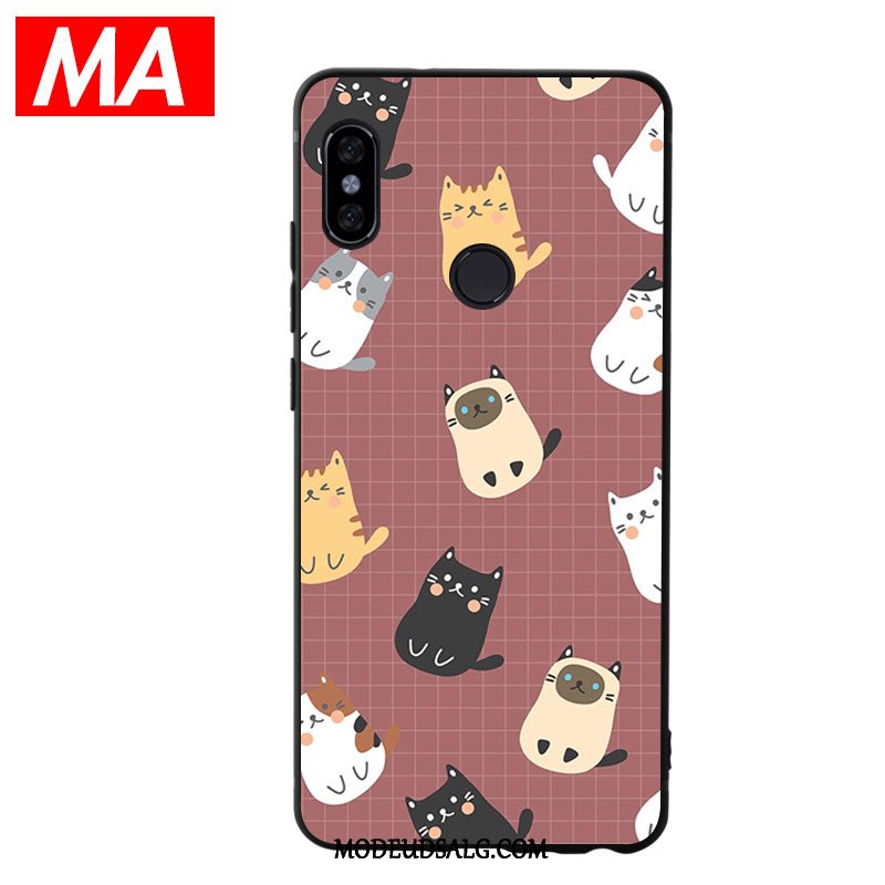 Xiaomi Mi 8 Etui Rød Silikone Lille Sektion Nubuck Beskyttelse