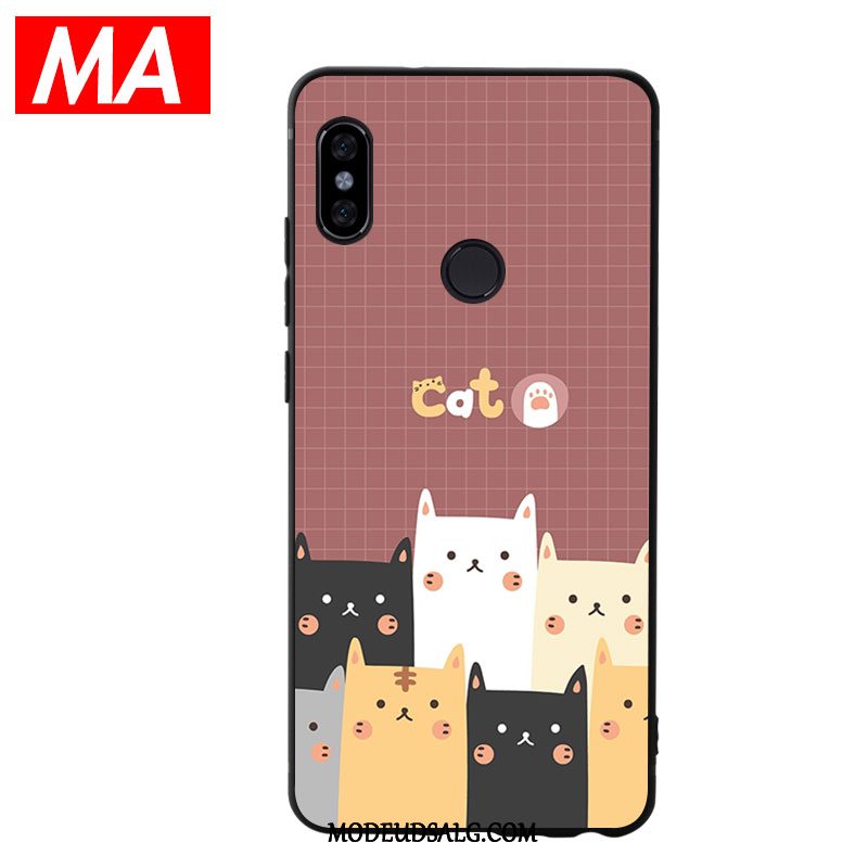 Xiaomi Mi 8 Etui Rød Silikone Lille Sektion Nubuck Beskyttelse