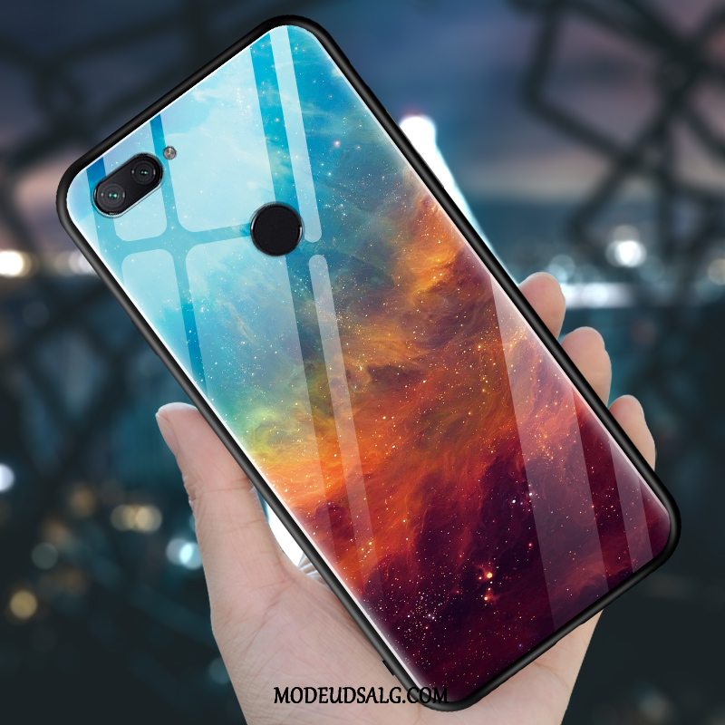 Xiaomi Mi 8 Lite Etui Blå Lille Sektion Glas Silikone Alt Inklusive