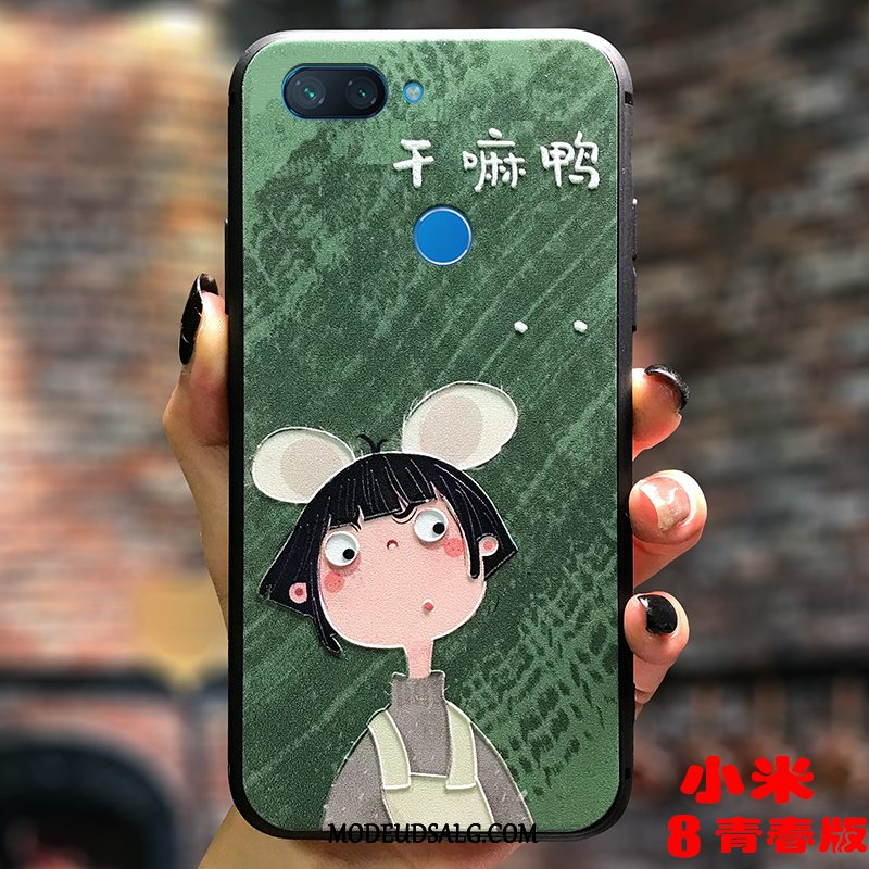 Xiaomi Mi 8 Lite Etui Kreativ Tredimensionale Alt Inklusive Grøn Af Personlighed