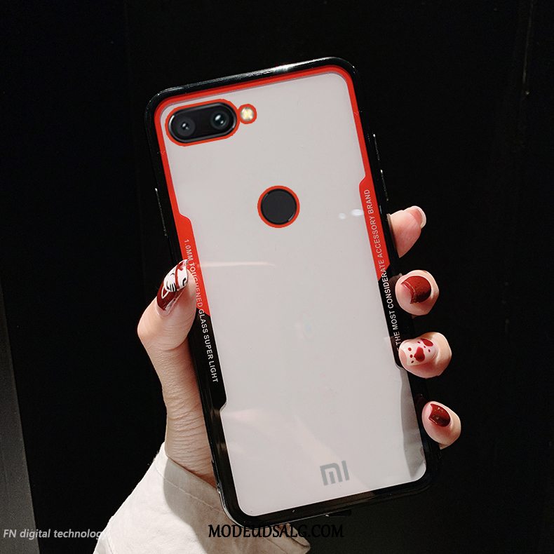 Xiaomi Mi 8 Lite Etui Studerende Mode Simple Gennemsigtig Sort