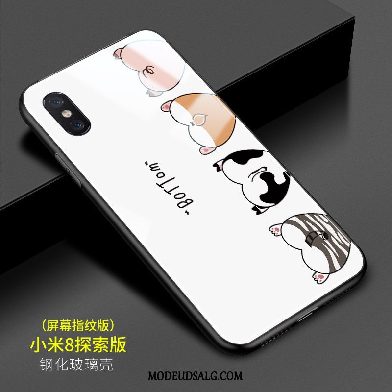 Xiaomi Mi 8 Pro Etui / Cover Cartoon Nuttet Hvid Glas Beskyttelse