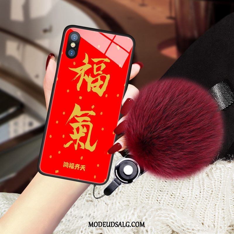 Xiaomi Mi 8 Pro Etui / Cover Kinesisk Stil Ny Rød Pels Bold Lille Sektion