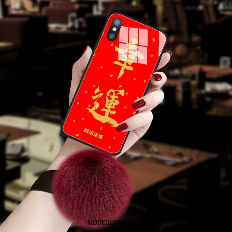 Xiaomi Mi 8 Pro Etui / Cover Kinesisk Stil Ny Rød Pels Bold Lille Sektion