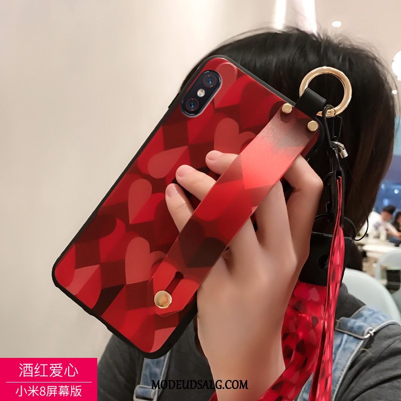 Xiaomi Mi 8 Pro Etui Cover Sort Glas Mønster Lyser