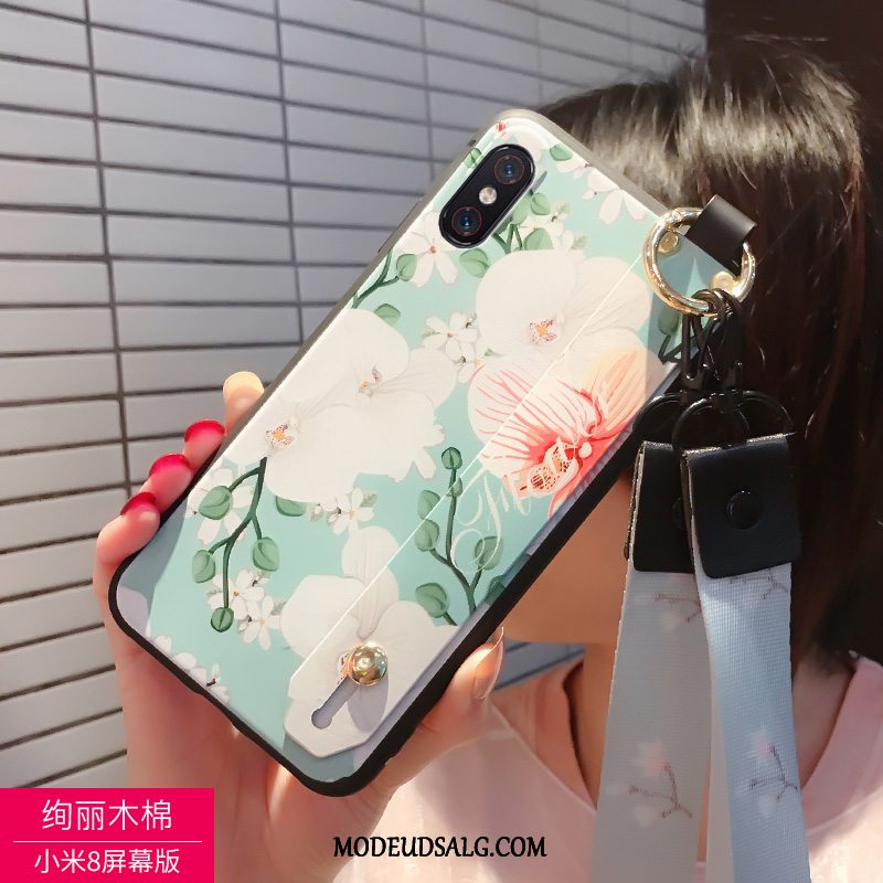 Xiaomi Mi 8 Pro Etui Cover Sort Glas Mønster Lyser